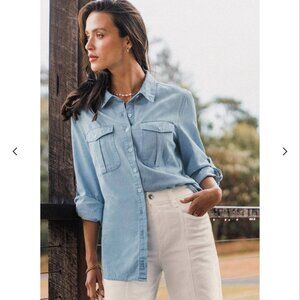 NWOT Cupshe Denim Button Front Shirt Size Medium